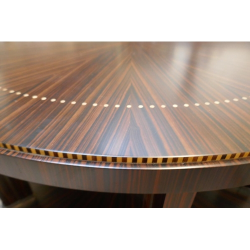 399 - Bespoke Mikasa ebony radial veneer with box wood inlay coffee table - Approx. D:120cm H:60cm