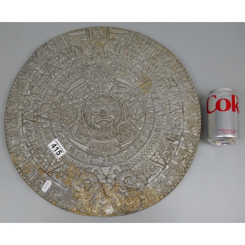 415 - Aztec themed metal plaque