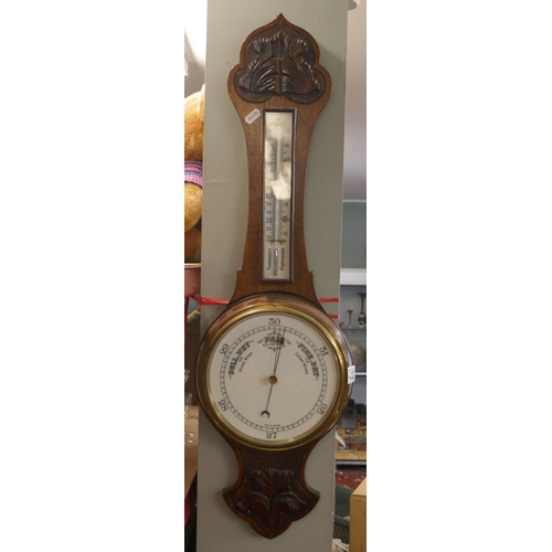 422 - Oak framed banjo barometer