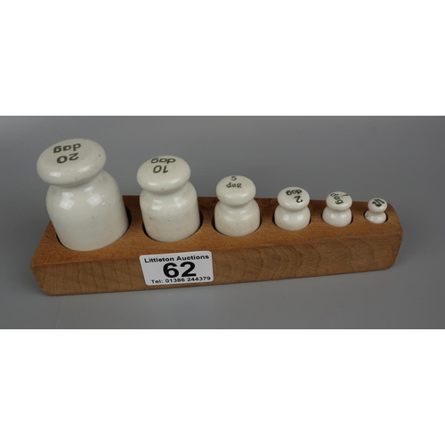 62 - Set of Polish ceramic weights