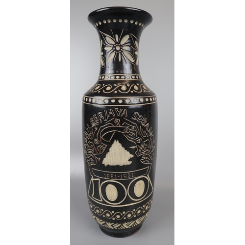 67 - Unusual Malaysia - Sabah 100 year anniversary vase - Approx. H: 36cm