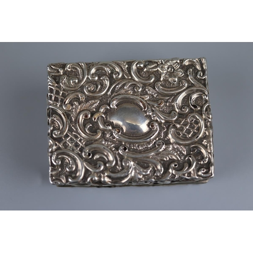 7 - Hallmarked chased silver trinket box - Approx. weight: 139g