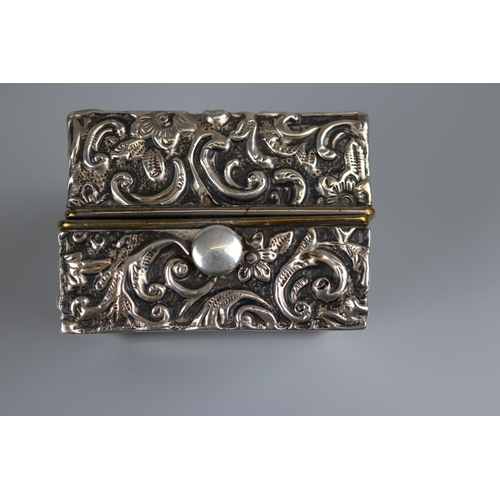 7 - Hallmarked chased silver trinket box - Approx. weight: 139g