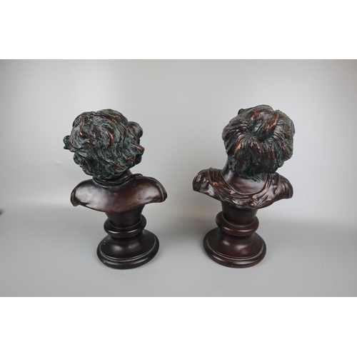 70 - Boy & girl bust - Approx. H: 31cm