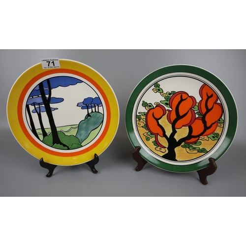 71 - 2 Ltd edition Wedgwood Clarice Cliff plates - Blue Firs and Orange Erin