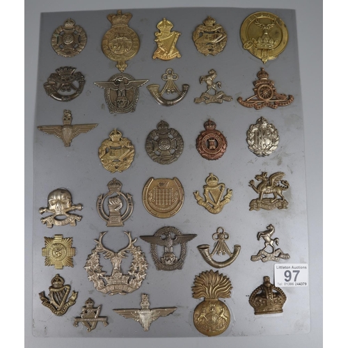 97 - Collection of military cap badges