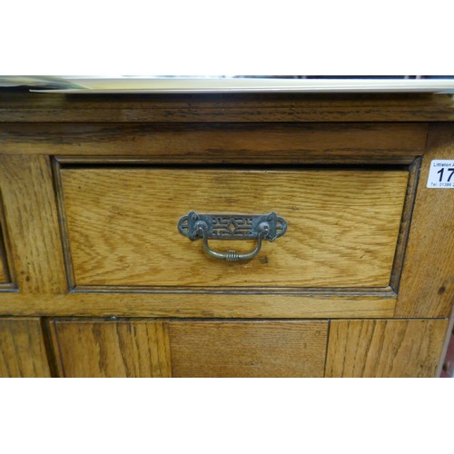 174 - Edwardian oak stationary cupboard - Approx. W:89cm D:32cm H:112cm