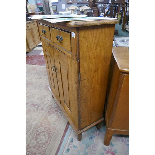 174 - Edwardian oak stationary cupboard - Approx. W:89cm D:32cm H:112cm