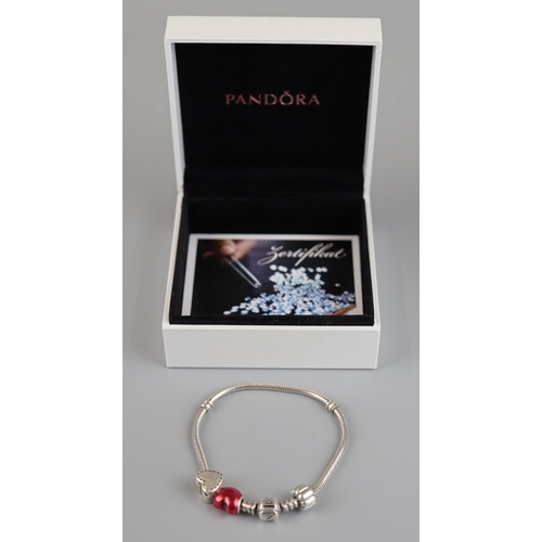 103 - Pandora Bracelet and three charms