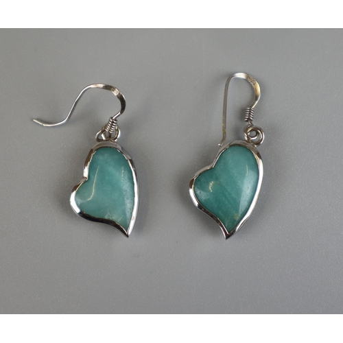 104 - Silver turquoise necklace and earrings