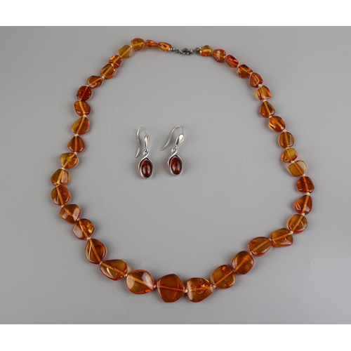 109 - Amber earrings and necklace