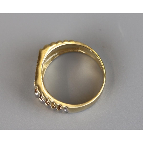 16 - Gents gold stone set ring - Approx size T½