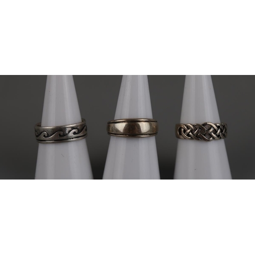 172 - Three silver band rings