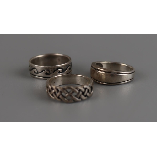 172 - Three silver band rings