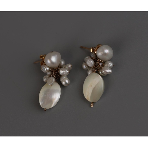 177 - Pair of pearl cluster earrings