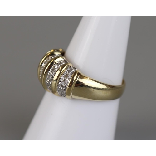 25 - Gold diamond set ring - Approx size O½