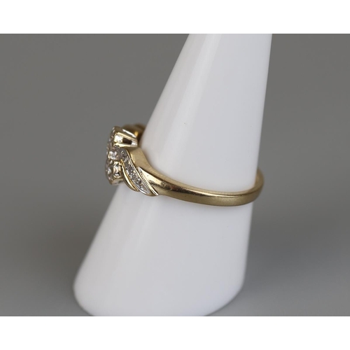 34 - Gold diamond set ring - Approx size P