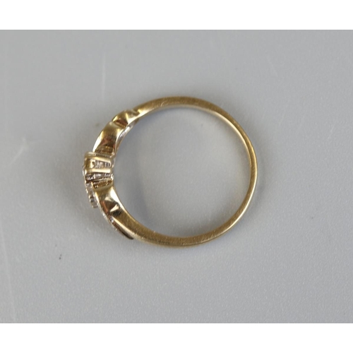 34 - Gold diamond set ring - Approx size P