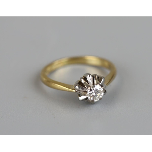 6 - 18ct gold diamond solitaire ring - Approx size I½