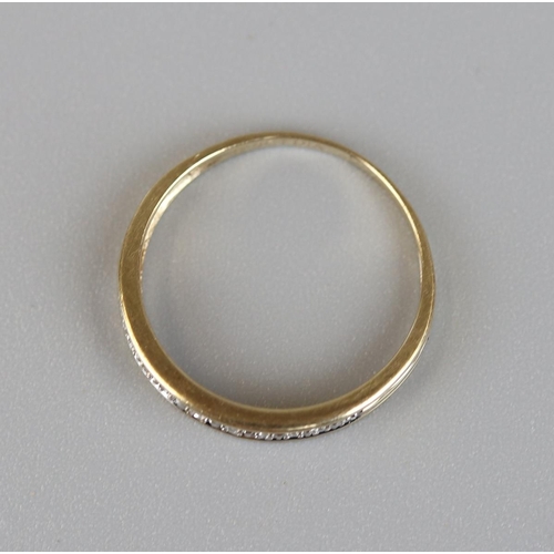 7 - Gold ½ hoop diamond set ring - Approx size N½