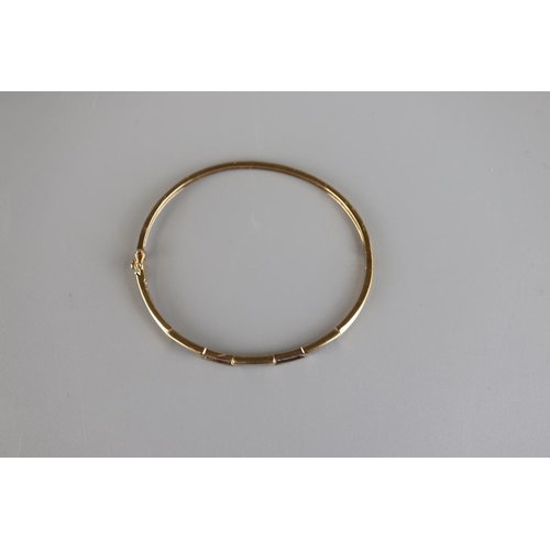 71 - Gold diamond set bangle - Approx 8g