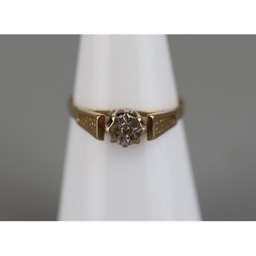 80 - Gold diamond solitaire ring - Approx size K