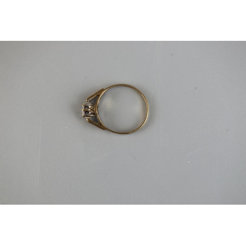 80 - Gold diamond solitaire ring - Approx size K