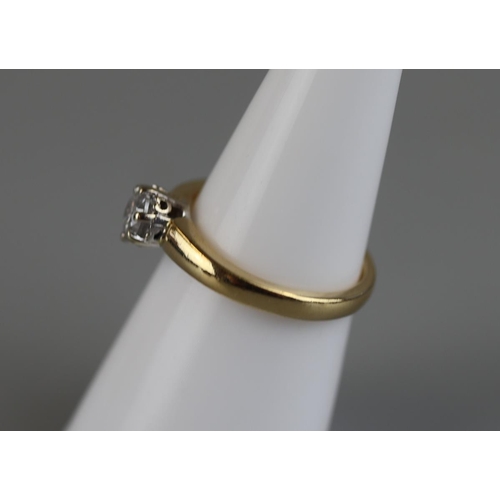 81 - 18ct gold diamond solitaire ring - Approx size L