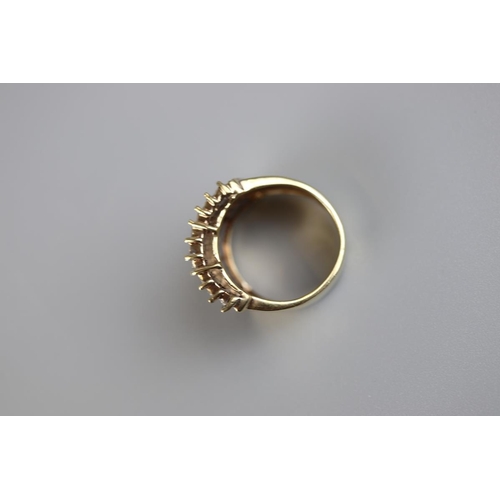 87 - Heavy gold diamond encrusted ring - Approx size N