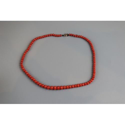 163 - Victorian coral necklace with gold clasp