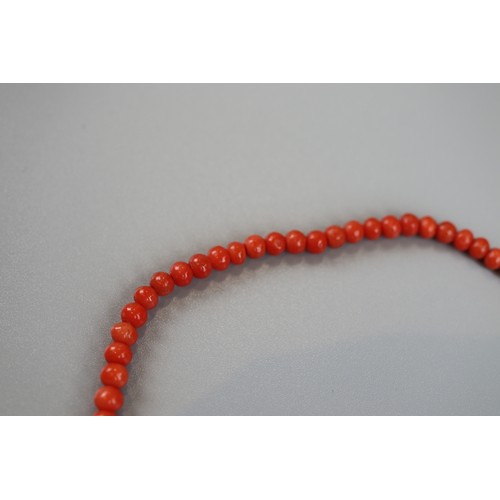 163 - Victorian coral necklace with gold clasp