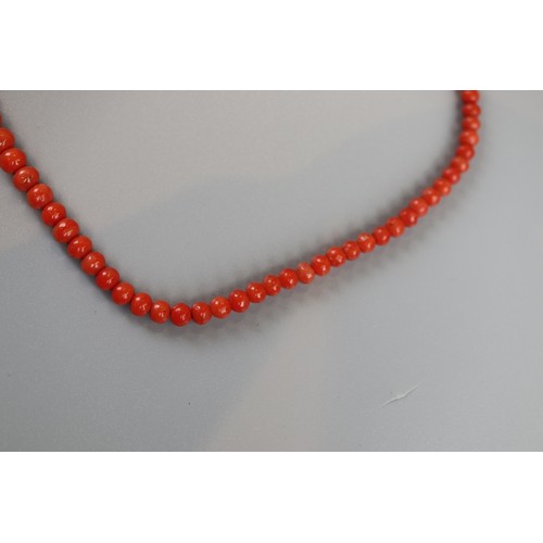 163 - Victorian coral necklace with gold clasp