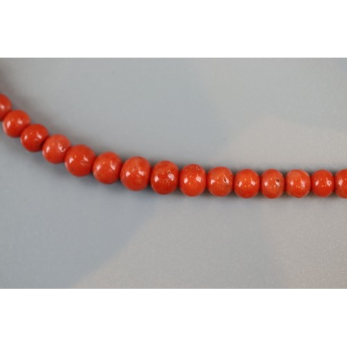 163 - Victorian coral necklace with gold clasp