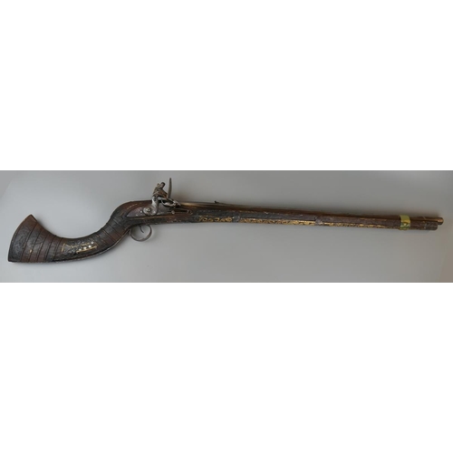 107 - Restored antique flint-lock camel rifle