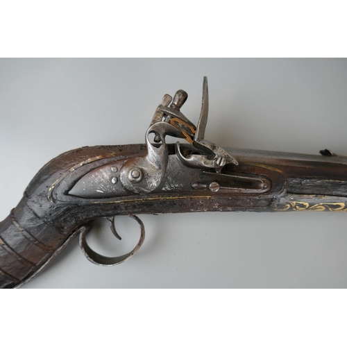 107 - Restored antique flint-lock camel rifle