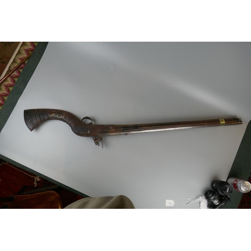 107 - Restored antique flint-lock camel rifle