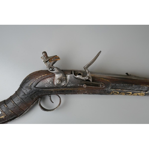 107 - Restored antique flint-lock camel rifle