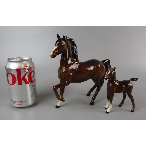 128 - 2 Beswick horses - Mother & foal