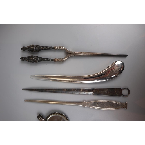 18 - Collectables to include silver handled glove stretcher