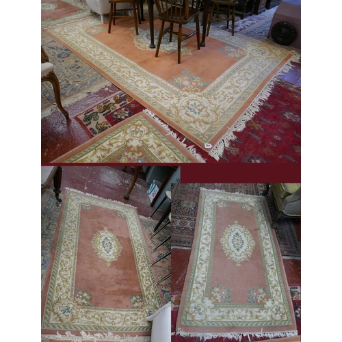 448 - 3 matching graduated Kayam wool rugs