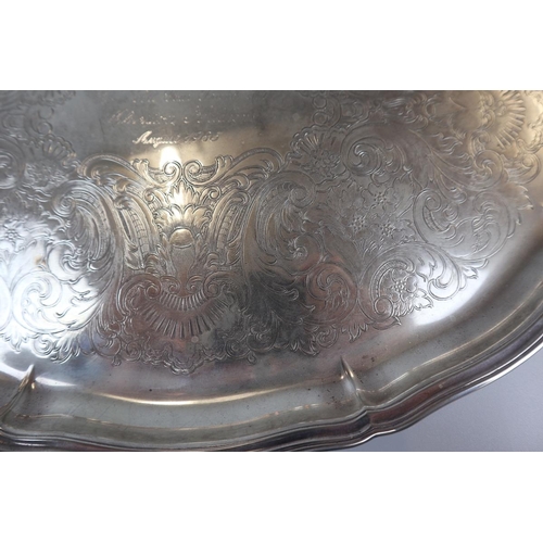 67 - Decorative oval silver plate tray