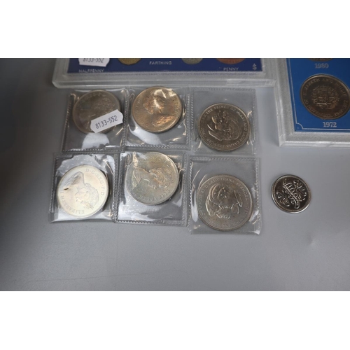 71 - Collection of coins to include two English crown sets and pre-decimal set