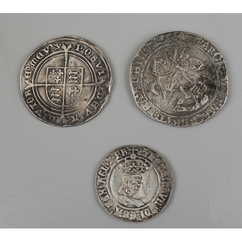 75 - Henry VIII hammered groat, Charles I half crown and Edward VI shilling