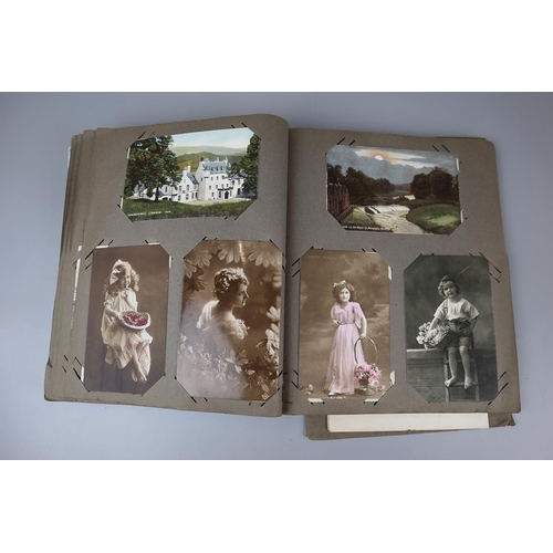 78 - Postcard album to include Victorian examples