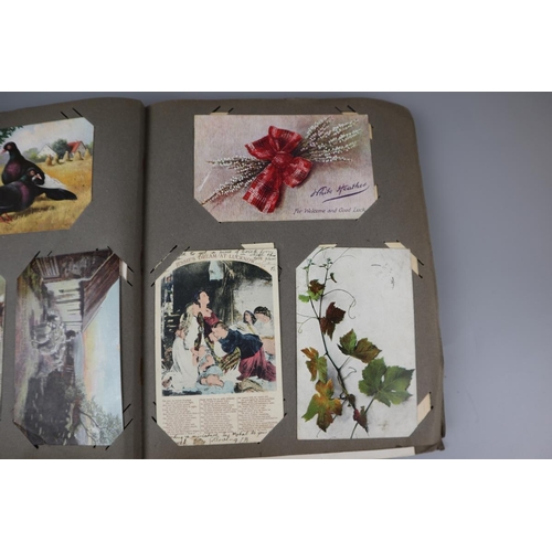 78 - Postcard album to include Victorian examples