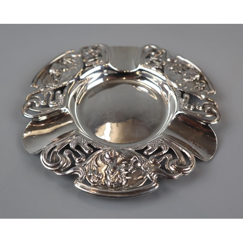 8 - Art Nouveau hallmarked silver ashtray - Approx 36g