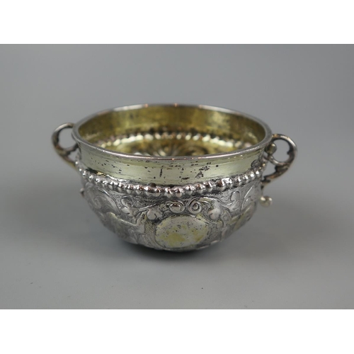 9 - 3 hallmarked silver napkin rings and white metal condiment pot