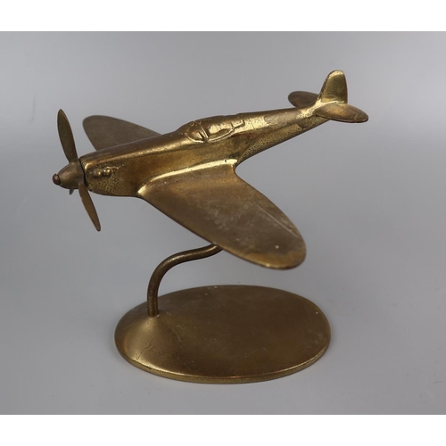 96 - Brass aeroplane on stand