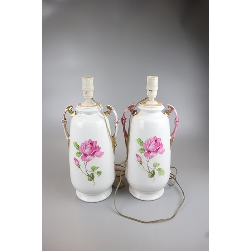 102 - Pair of Victorian vases converted into lamps