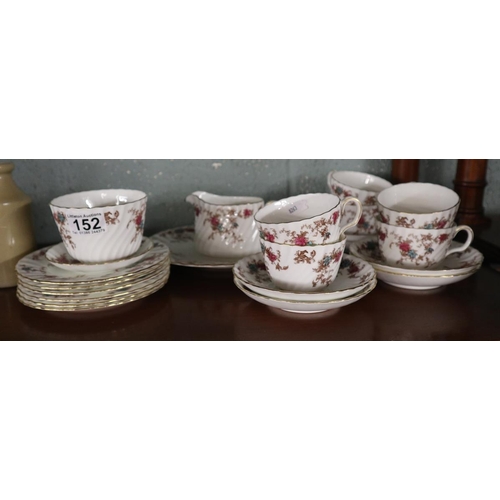 152 - 21 piece bone china tea set 'Ancestral' by Minton